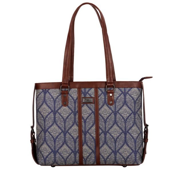 Office Bag with Padded Laptop Compartment Handbag (Gold Leaf Jacquard)