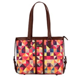 Women Multicolor Printed Geometric laptop handbag for Ladies