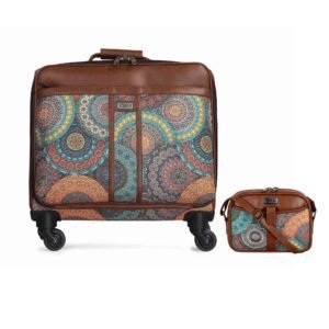 trolley and sling bag combo vegan leather Floral Mandala 3