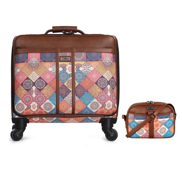trolley and sling bag combo vegan leather Floral Mandala