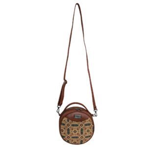 ZEBCO BAGS Round Sling Bag | Women Handbag | Ladies Handpurse - Black Crystal