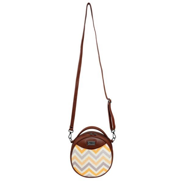 ZEBCO BAGS Round Sling Bag | Women Handbag | Ladies Handpurse - Chevron Desert