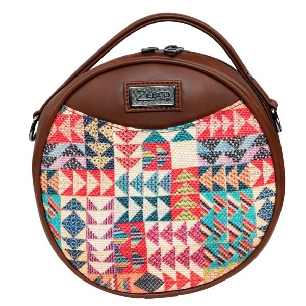 ZEBCO BAGS Round Sling Bag | Women Handbag | Ladies Handpurse - Egytian Geometry