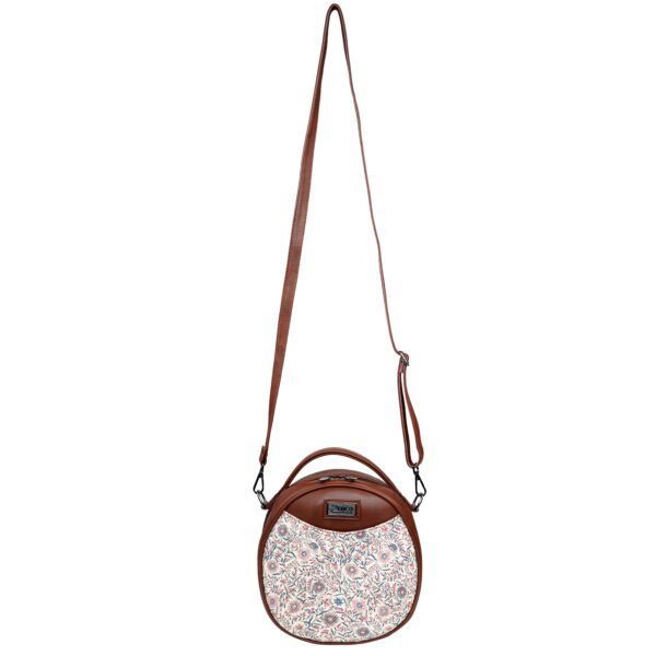 ZEBCO BAGS Round Sling Bag | Women Handbag | Ladies Handpurse - Floral Motif