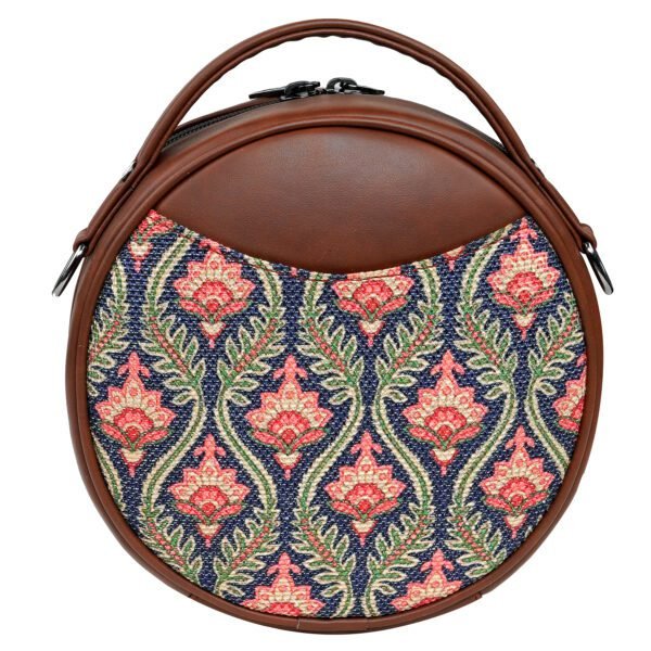 ZEBCO Round Sling Bag | Women Handbag | Ladies Handpurse - Lily Floral Rug