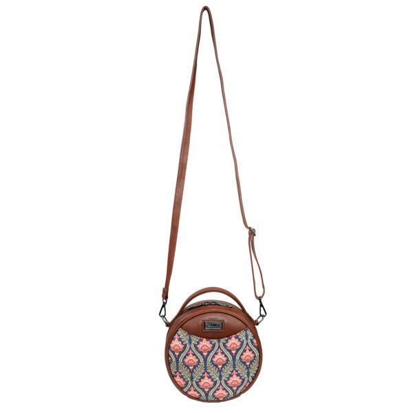 ZEBCO Round Sling Bag | Women Handbag | Ladies Handpurse - Lily Floral Rug