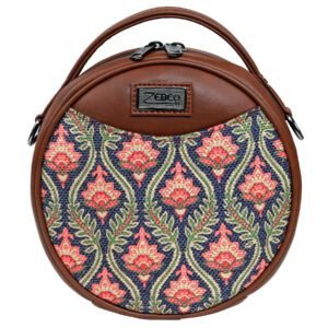 ZEBCO Round Sling Bag | Women Handbag | Ladies Handpurse - Lily Floral Rug