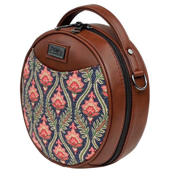 ZEBCO Round Sling Bag | Women Handbag | Ladies Handpurse - Lily Floral Rug