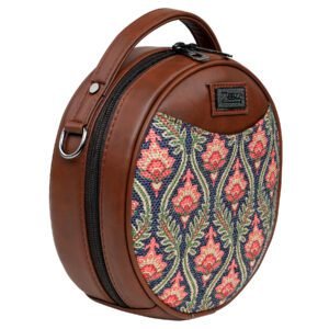 ZEBCO Round Sling Bag | Women Handbag | Ladies Handpurse - Lily Floral Rug