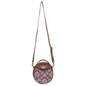 ZEBCO Round Sling Bag | Women Handbag | Ladies Handpurse - Red Floral